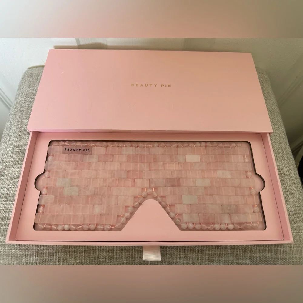 NWT Beauty Pie Rose Quartz Pink Stone Spa Eye Mask